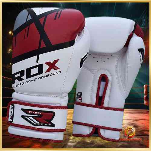 Рукавички боксерські для боксу та єдиноборств професійні оригінальні RDX Rex Leather Red 10 унцій білі з червоним Київ