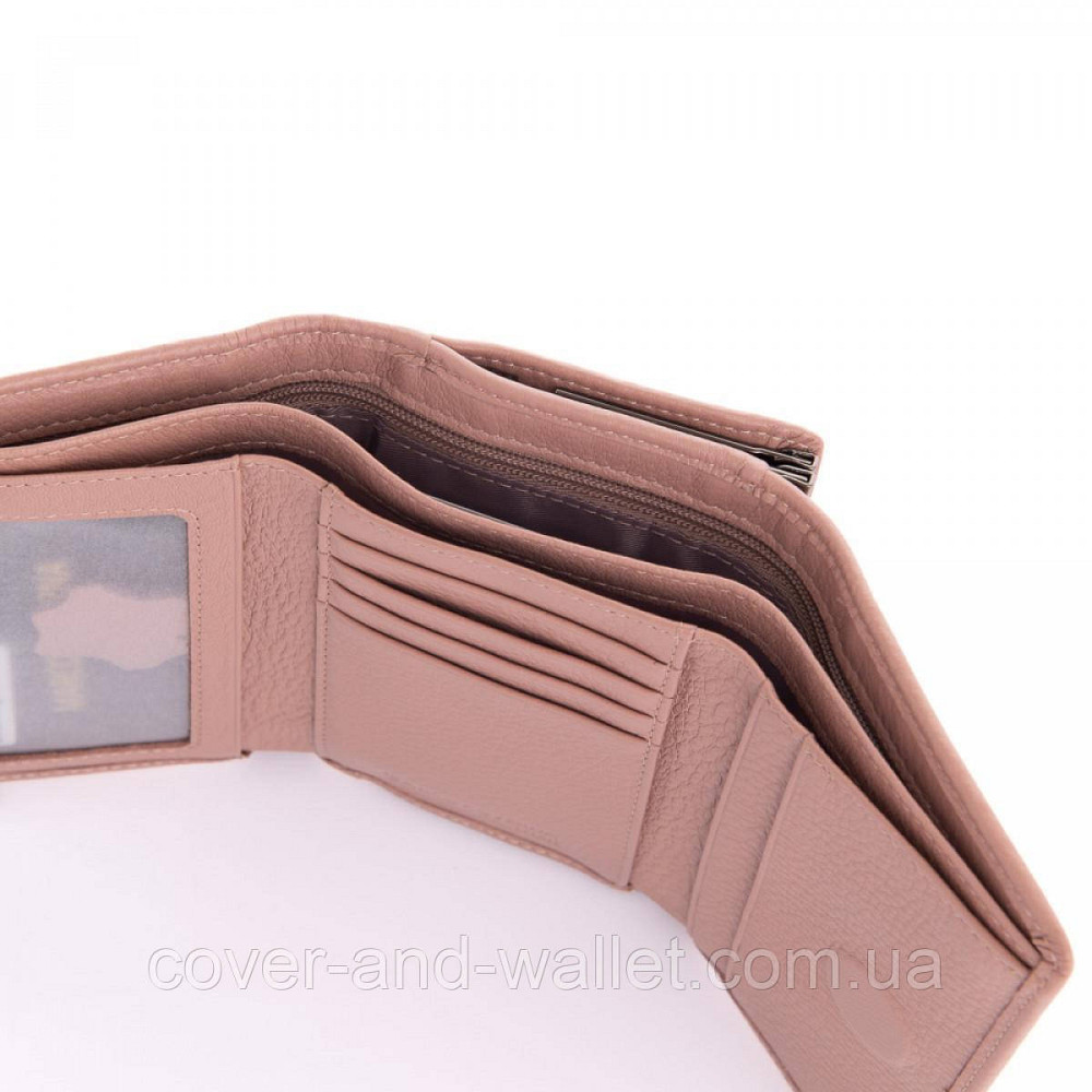 Кожаный женский кошелек пудрового цвета с монетницей на защелке Marco Coverna W 003 Киев - изображение 5