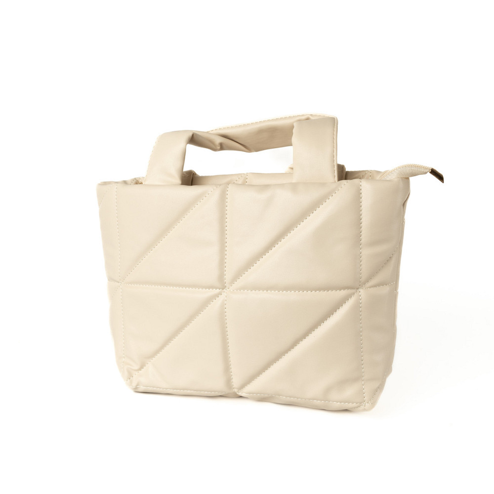 Сумка женская вместительная практичная на молнии из стеганого качественного кожзама, Молочный Каменец-Подольский - изображение 1