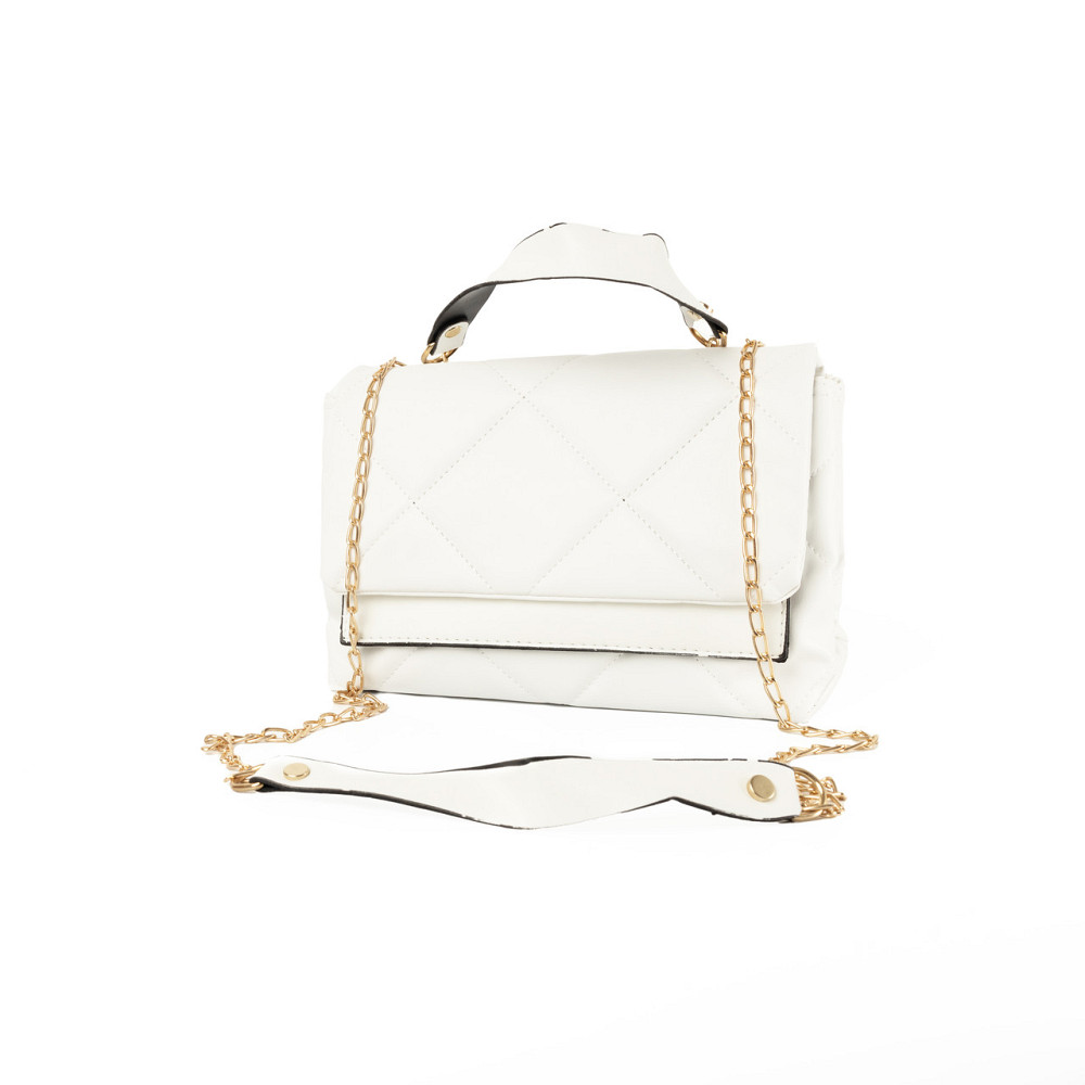 Сумка женская из качественной искусственной кожи со стеганым узором и ручкой-цепочкой, Белый Каменец-Подольский - изображение 1