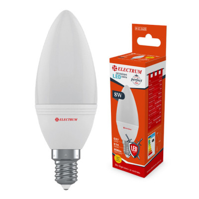 Лампочка Electrum С37 8W PA LC-32 E14 3000K PERFECT (A-LC-1428) Винница - изображение 2