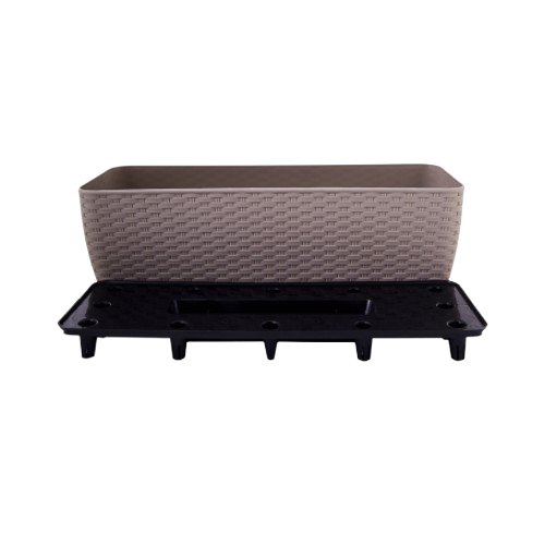 Вазон Ротанг балконний зі вставкою 50*18см какао Алеана Житомир - изображение 1