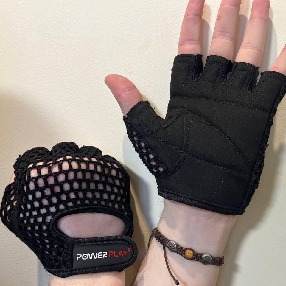 Перчатки для фитнеса и тренировок Спортивные перчатки для мужчин и женщин PowerPlay Черный размер M Киев - изображение 10