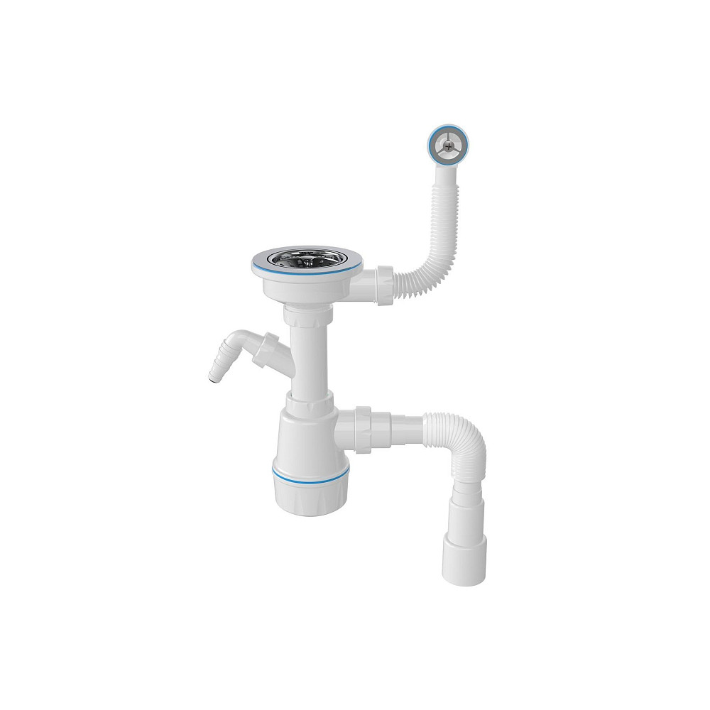 Сифон для мийки гранітної з круглим переливом, випуск З 1/2, гвинт 45 мм (1048) Тернопіль - фото 2