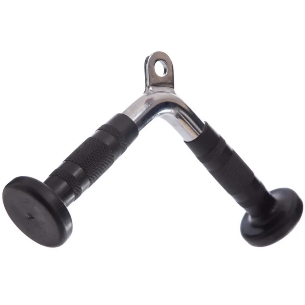 Ручка для тяги York Fitness V-подібна на трицепс з гумовими рукоятками, хром Київ - фото 1