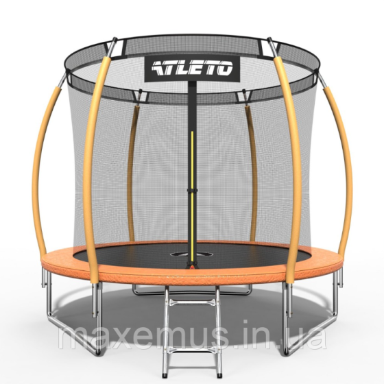 Батут детский с внутренней защитной сеткой 252 см батут атлето с лестницей для детей и взрослых оранжевый Мостиська