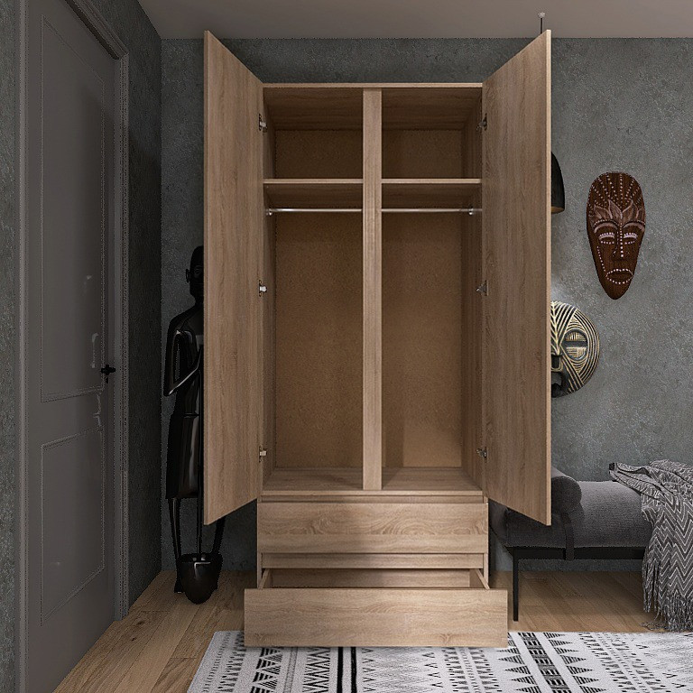 Шкаф двухдверный Эверест ШЛ-2 Лайт Дуб сонома (DTM-4675) Днепр - изображение 4