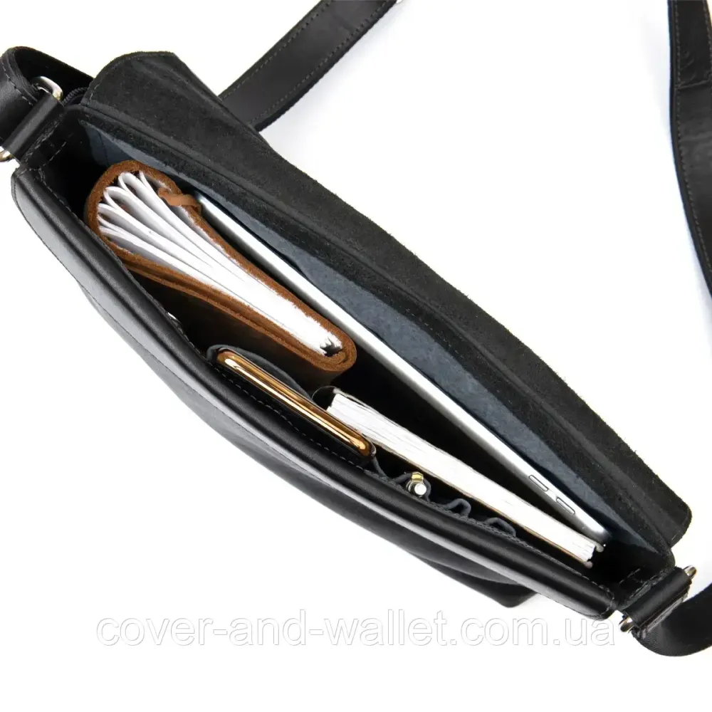 Мужская сумка мессенджер горизонтального типа из гладкой кожи Grande Pelle 753610 Киев - изображение 6