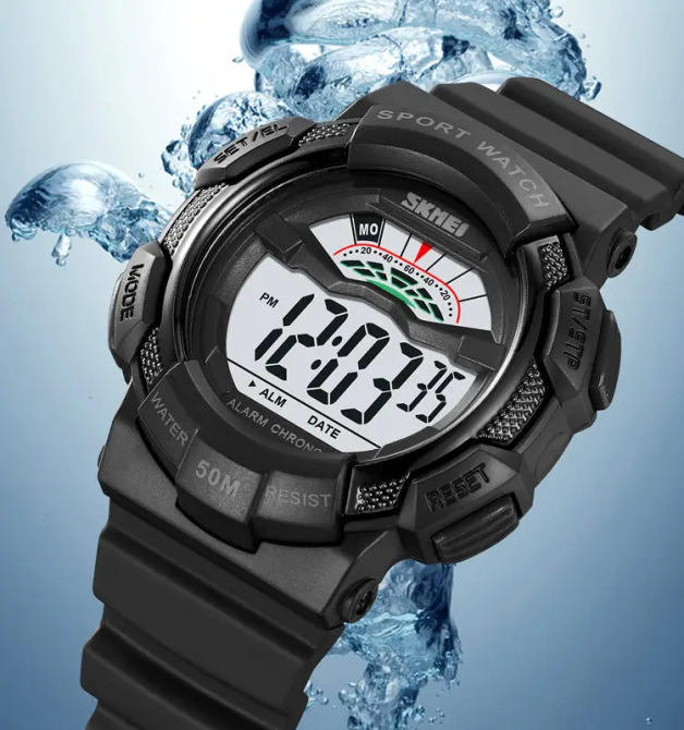 Чоловічий спортивний годинник Skmei 2153 (Чорний з білим циферблатом) Вінниця - фото 3