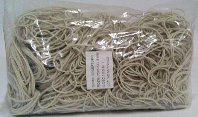 Резинки для денег канцелярские Plast №70 белые, банковские фиксирующие резинки для купюр 1.5 мм, 1 кг (1 пачка) Харьков - изображение 2