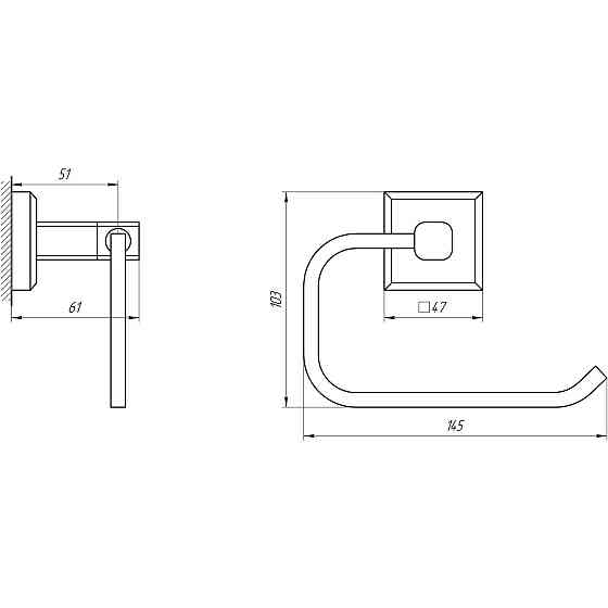 Тримачі для туалетного паперу TOPAZ TКВ 9916-BL чорний Київ