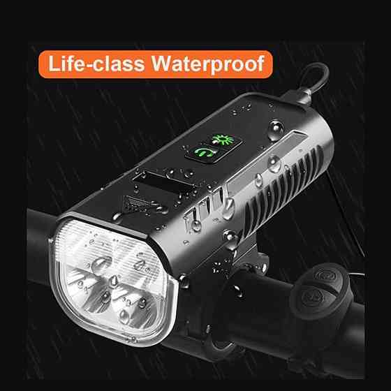 Велофара з сигналом FY-336-4T6, power bank, Aluminum, кнопка выносная, Waterproof, Li-Ion аккумулято Бровары