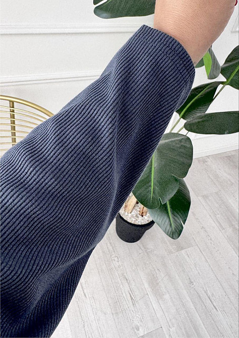 Женский базовый прогулочный костюм тройка: кардиган футболка и штаны трикотажный рубчик Графит, 52/54 Одесса - изображение 6