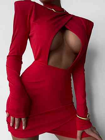 Жіноча приваблива стильна мінісукня з вирізом мікродайвінг Червоний, 46/48 Одеса