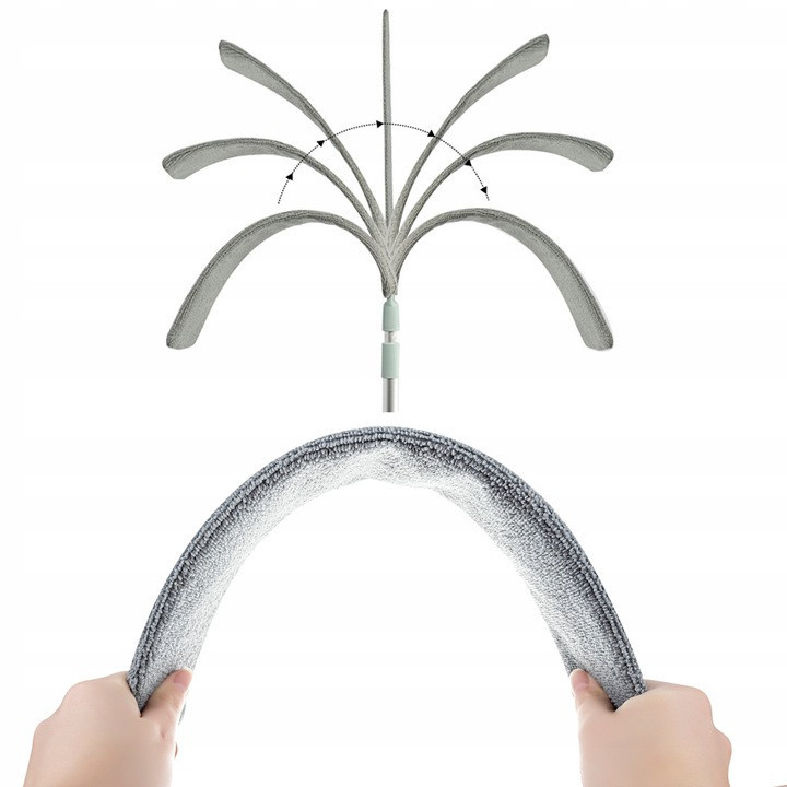 Телескопическая Щетка для пыли с 2 насадками 84-250 см Ruhhy (18917) Серый Нововолынск - изображение 4