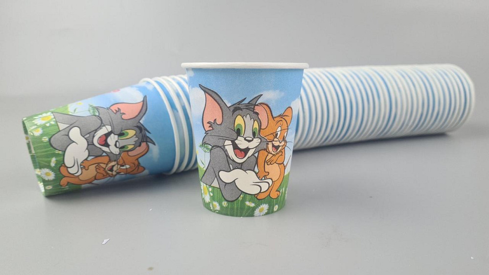 Паперові склянки кольорові ST 175 мл "TOM and JERRY" (50 шт.) Харків - фото 1