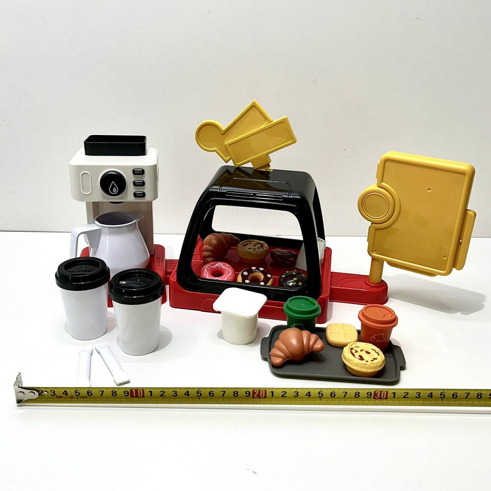 Ігровий набір магазин Кав'ярня звукові ефекти 41 деталь продукти термінал Чорно-червоний (668-142-143) Чернигов - изображение 9