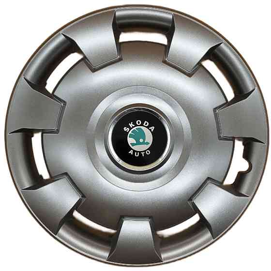 Автомобільні модельні ковпаки R13 Skoda (зелена) 111 4шт, SJS, сріблясті Київ