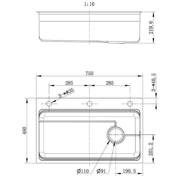 Мийка з неіржавкої сталі Mixxus MS7546-Set-01 Micro Decor Graphite (3.0/0.8) комплект (графіт) (MI8390) Харків