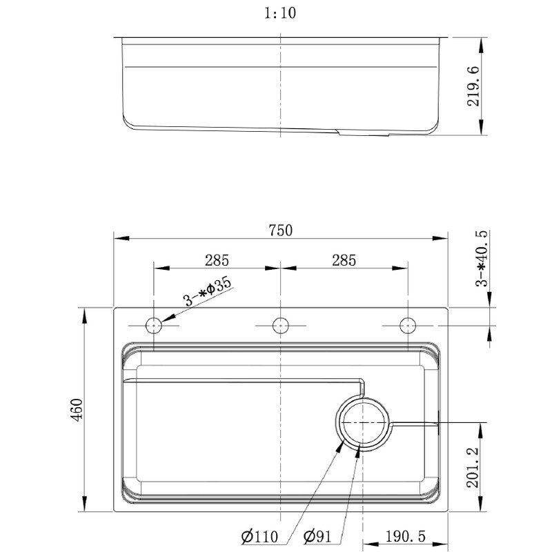Мойка из нержавеющей стали Mixxus MS7546-Set-01 Micro Decor Graphite (3.0/0.8) комплект (графит) (MI8390) Харьков - изображение 4