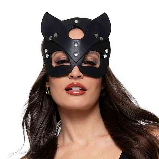 Маска кішечки Bedroom Fantasies PU Leather Kitty Black, чорна Sex Aura Київ