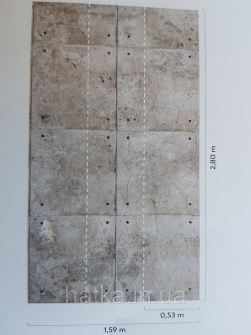 Обои виниловые Grandeco One roll one motif 2 A34901 панно 3д лофт панели листы под бетон бежевые серые Киев - изображение 2