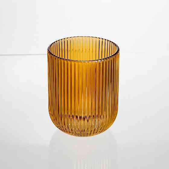 Набір скляних стаканів 6 штук 250 мл для напоїв Бурштиновий Yiwu HP-19-207 Київ