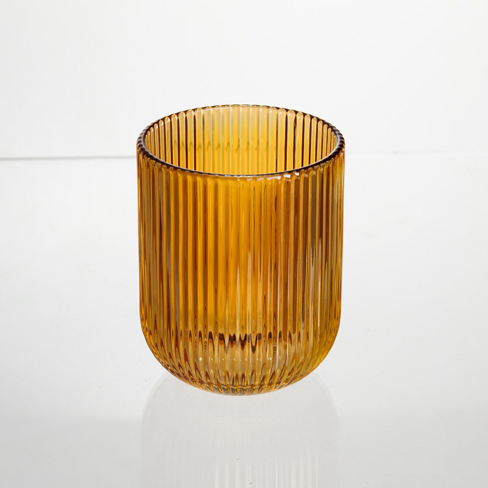 Набір скляних стаканів 6 штук 250 мл для напоїв Бурштиновий Yiwu HP-19-207 Київ - фото 2