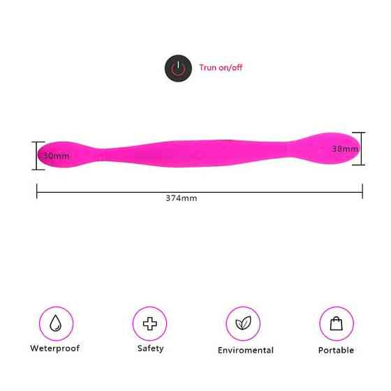 Двосторонній гнучкий вібратор Toy Joy Infinity Double Dildo - Рожевий - Вібратори Вінниця