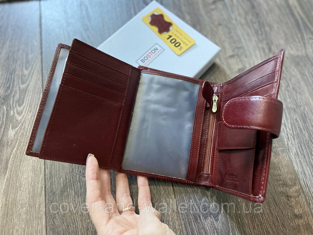 Якісний чоловічий гаманець з гладкої шкіри коричневого кольору Boston B5-020 Київ - фото 7