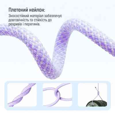 Дата кабель USB-C to USB-C 1.0m 60W 3.0А purple ColorWay (CW-CBPDCC061-PU) Винница
