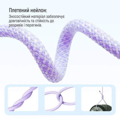 Дата кабель USB-C to USB-C 1.0m 60W 3.0А purple ColorWay (CW-CBPDCC061-PU) Винница - изображение 5
