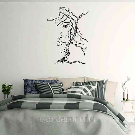 Декоративное настенное Панно «Дерево лицо» Декор на стену 70*51 см, Черный Киев