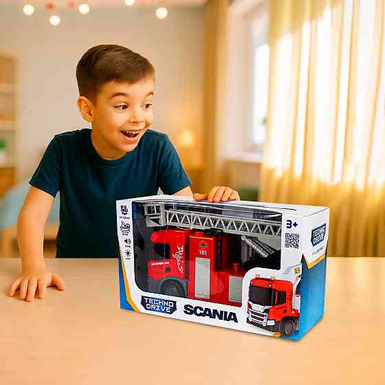 Автомодель серії Big Truck – Пожежна машина Scania (світло, звук, функ. води) Днепр