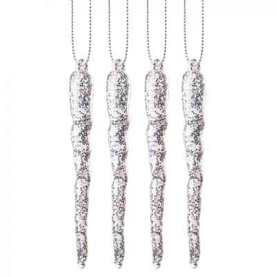 Елочная игрушка Novogod`ko Сосульки 10 cм 4 шт Пластик (974881) Винница