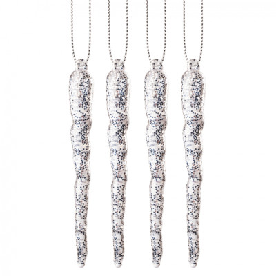 Елочная игрушка Novogod`ko Сосульки 10 cм 4 шт Пластик (974881) Винница - изображение 1