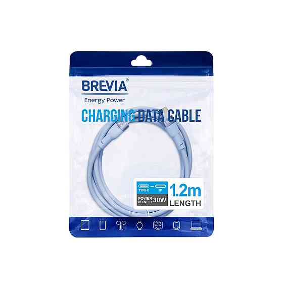 Кабель Brevia Type-C to Lightning 30W 1,2м, синій ZIP (52120UCLZ1) Львів