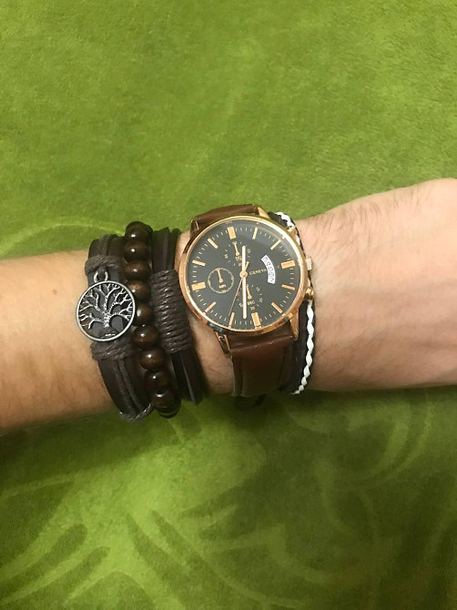 Часы мужские GENEVA Original brown + браслеты Киев - изображение 1
