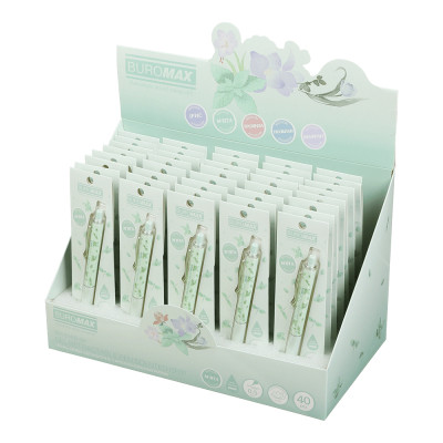 Ручка гелева Buromax автоматична BLOSSOM, 0.5 мм, ароматний грип, М'ята, сині чорнила, в блістері (BM.8368-38) Вінниця - фото 3