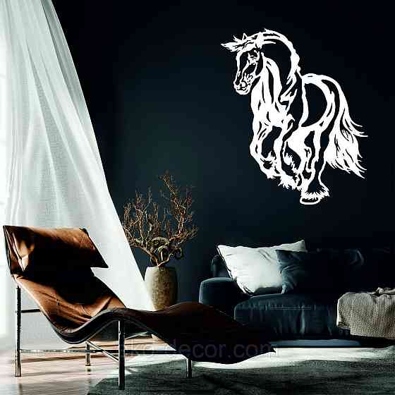 Декоративное настенное Панно «Лошадь», Декор на стену 110*91 см, Белый Киев