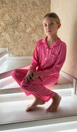 Дитяча піжама із сатину Малиновий 154-158 Харків