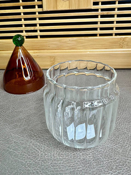 Цукорниця ємність для зберігання скляна "Гном" 260 мл коричневе та прозоре скло 102-807 Київ - фото 4