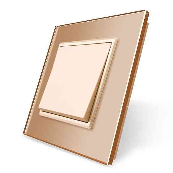 Одноклавішний прохідний вимикач Livolo золото скло (VL-С7FCMKS-2AP) Коломыя