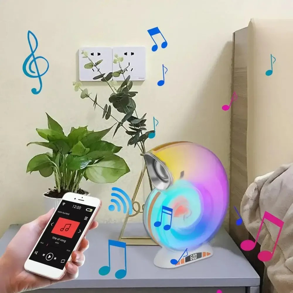 Беспроводная умная колонка ночник Улитка Conch Music Light 4 в 1 портативный RGB светильник с Bluetooth Коломия - фото 3