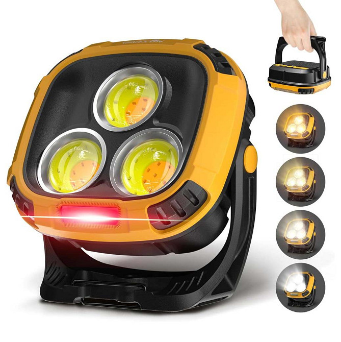 Прожектор фонарь кемпинг W891-1-3COB(White+Yellow)+5SMD(Red) Power bank ZJ-74 Львов - изображение 4