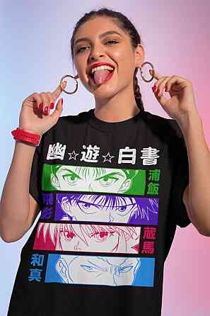 Футболка аниме Аниме Ейес Йу Йухакусхо оверсайз (S/M/L) Черний AnimeJ0110 Днепр