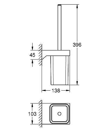 Туалетный ершик подвесной в комплекте Grohe Selection Cube (40857000) Черновцы