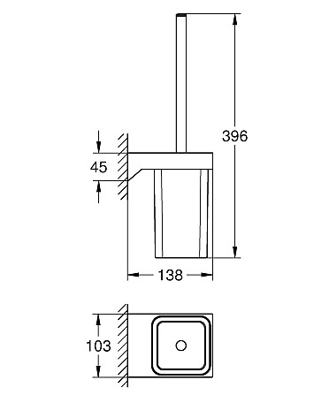 Туалетный ершик подвесной в комплекте Grohe Selection Cube (40857000) Черновцы - изображение 2