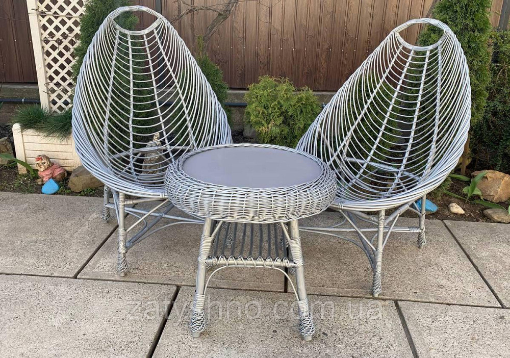 Сірі плетені меблі Київ - фото 1