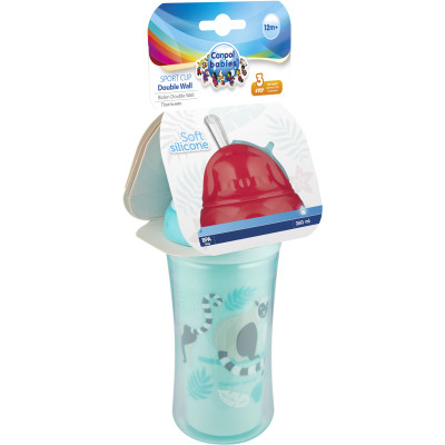 Поильник-непроливайка Canpol babies Лемур двойная стенка с силиконовой трубочкой 260 мл (74/051) Винница - изображение 3